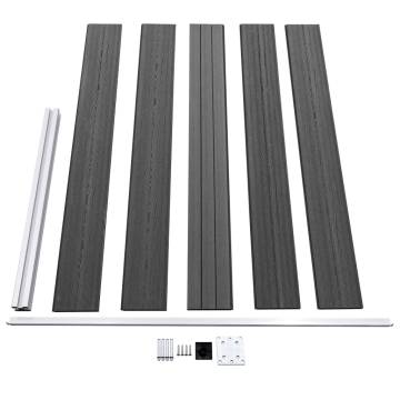 Fence Panel Set WPC 353x105 cm Black