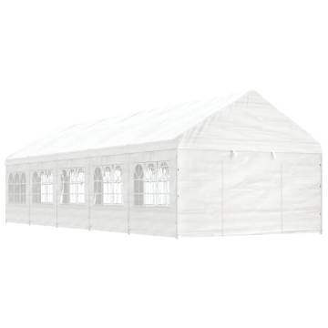 Gazebo with Roof White 11.15x4.08x3.22 m Polyethylene