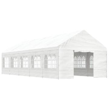 Gazebo with Roof White 11.15x4.08x3.22 m Polyethylene