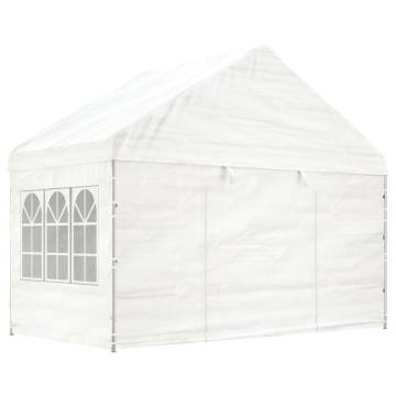 Gazebo with Roof White 11.15x4.08x3.22 m Polyethylene