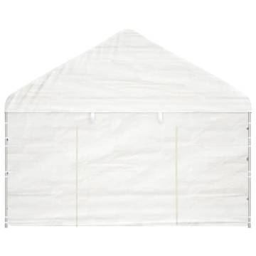 Gazebo with Roof White 11.15x4.08x3.22 m Polyethylene