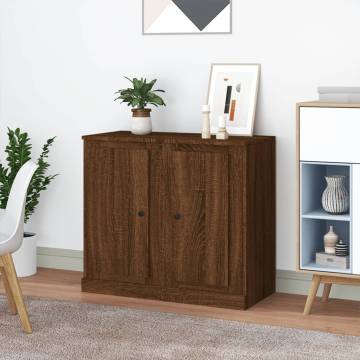 Sideboards 2 pcs Brown Oak 37.5x35.5x67.5 cm Engineered Wood