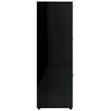 Book Cabinet High Gloss Black 90x30x90 cm Engineered Wood