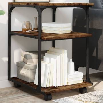 Printer Stand 3-Tier Smoked Oak 43x48x64 cm Engineered Wood