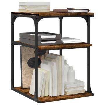 Printer Stand 3-Tier Smoked Oak 43x48x64 cm Engineered Wood