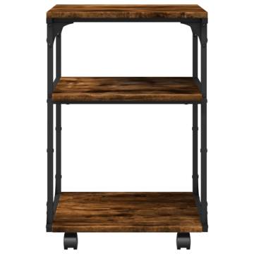 Printer Stand 3-Tier Smoked Oak 43x48x64 cm Engineered Wood