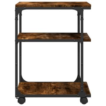 Printer Stand 3-Tier Smoked Oak 43x48x64 cm Engineered Wood