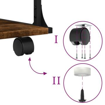 Printer Stand 3-Tier Smoked Oak 43x48x64 cm Engineered Wood