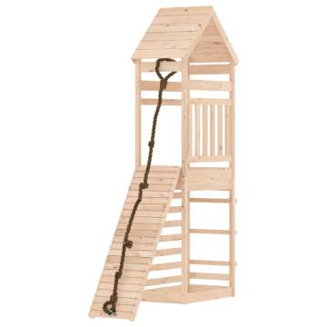 Playhouse with Climbing Wall Solid Wood Pine