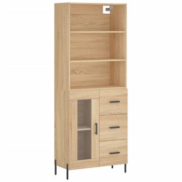 Highboard Sonoma Oak 69.5x34x180 cm Engineered Wood