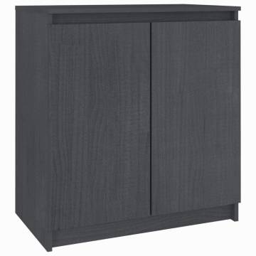 Side Cabinet Grey 60x36x65 cm Solid Pinewood