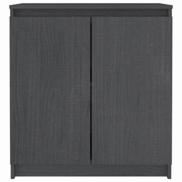 Side Cabinet Grey 60x36x65 cm Solid Pinewood