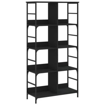 Bookshelf Black 78.5x33x153 cm Engineered Wood