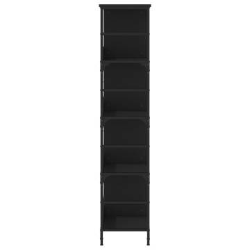 Bookshelf Black 78.5x33x153 cm Engineered Wood