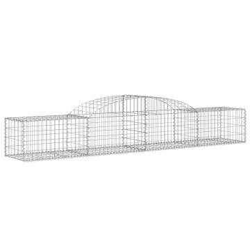 Arched Gabion Baskets 4 pcs 300x50x40/60 cm Galvanised Iron