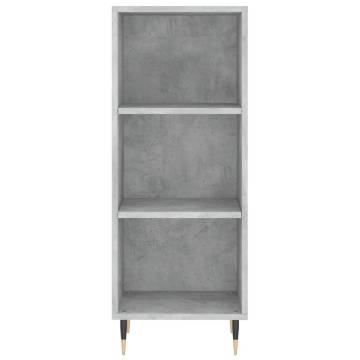 Highboard Concrete Grey 34.5x34x180 cm Engineered Wood