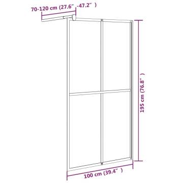 Walk-in Shower Screen 100x195cm Dark Tempered Glass