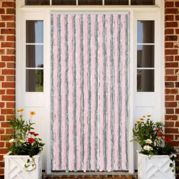 Fly Curtain Silver Grey and Pink 100x230 cm Chenille