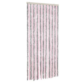 Fly Curtain Silver Grey and Pink 100x230 cm Chenille