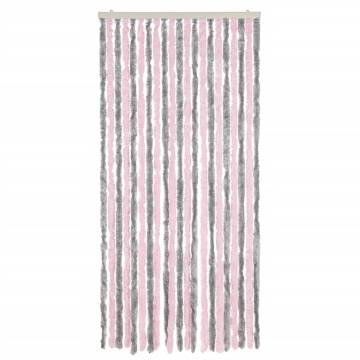 Fly Curtain Silver Grey and Pink 100x230 cm Chenille