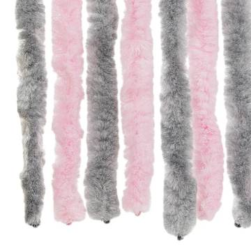 Fly Curtain Silver Grey and Pink 100x230 cm Chenille