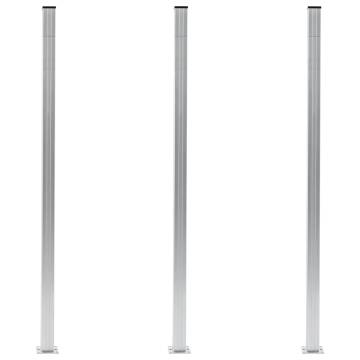 Fence Posts 3 pcs Aluminium 185 cm