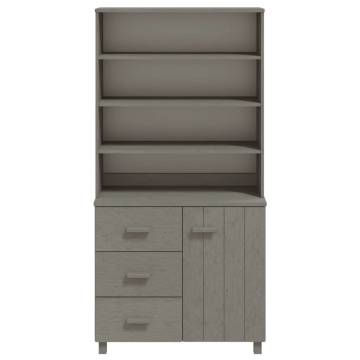 Highboard HAMAR Solid Wood Pine Light Grey