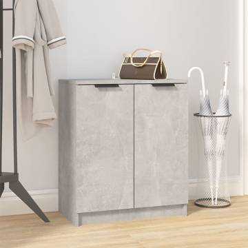 Shoe Cabinet Concrete Grey 59x35x70 cm Engineered Wood