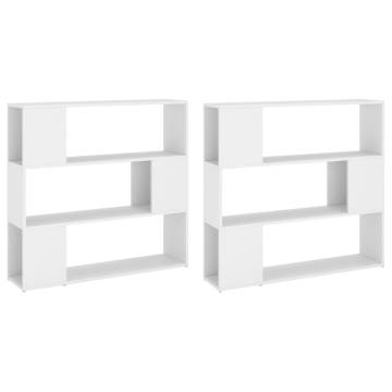 Book Cabinet Room Divider White 100x24x188 cm