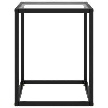 Coffee Table Black with Tempered Glass 40x40x50 cm