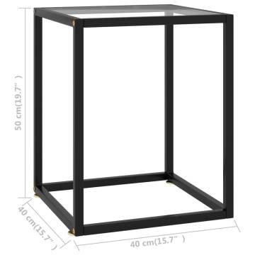 Coffee Table Black with Tempered Glass 40x40x50 cm