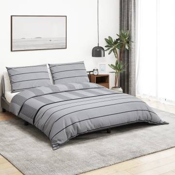 Duvet Cover Set Grey 200x220 cm Cotton