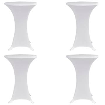 Standing Table Cover Ø60 cm White Stretch 4 pcs