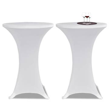 Standing Table Cover Ø60 cm White Stretch 4 pcs