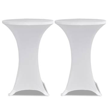 Standing Table Cover Ø60 cm White Stretch 4 pcs