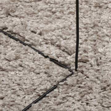 Shaggy Rug PAMPLONA High Pile Modern Beige Ø 240 cm