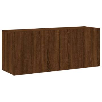 TV Cabinet Wall-mounted Brown Oak 100x30x41 cm