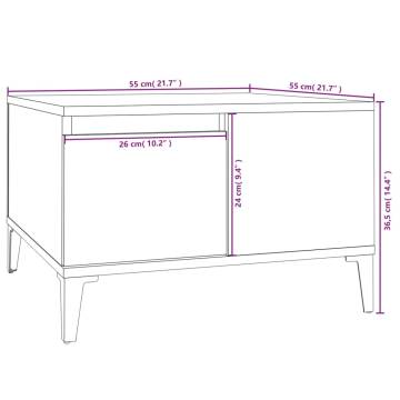 Coffee Table White 55x55x36.5 cm Engineered Wood