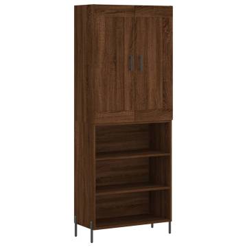 Highboard Brown Oak 69.5x34x180 cm Engineered Wood