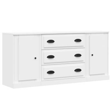 Sideboards 3 pcs White Engineered Wood