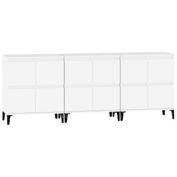 Sideboards 3 pcs White 60x35x70 cm Engineered Wood