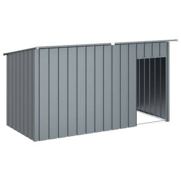 Durable Anthracite Dog House with Roof - 196x91x110 cm