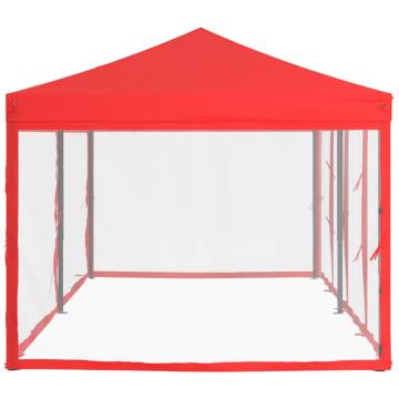 Folding Party Tent with Sidewalls Red 3x6 m