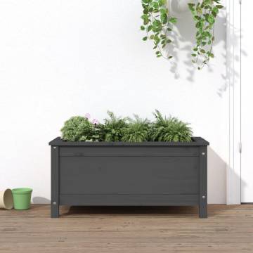 Garden Planter Grey 82.5x40x39 cm Solid Wood Pine