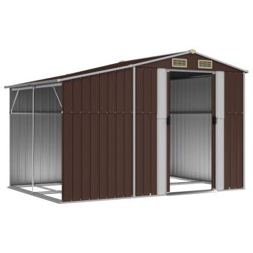 Garden Shed Brown 277x192.5x179 cm Galvanised Steel