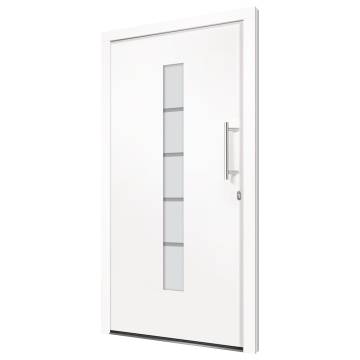 Front Door Aluminium and PVC White 100x210 cm