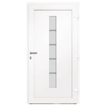 Front Door Aluminium and PVC White 100x210 cm