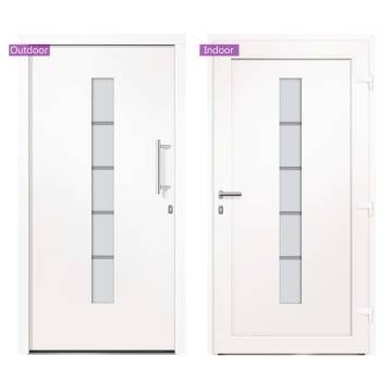 Front Door Aluminium and PVC White 100x210 cm