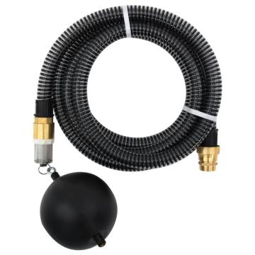 Suction Hose with Brass Connectors Black 1.1" 15 m PVC