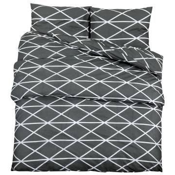 Duvet Cover Set Grey 135x200 cm Cotton